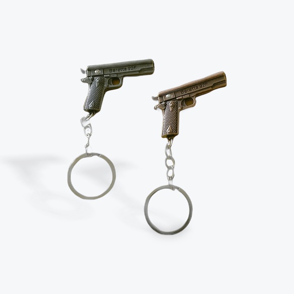 Pistol Gun Beretta 92F Metal Alloy Key Chain - Picture 2 of 3